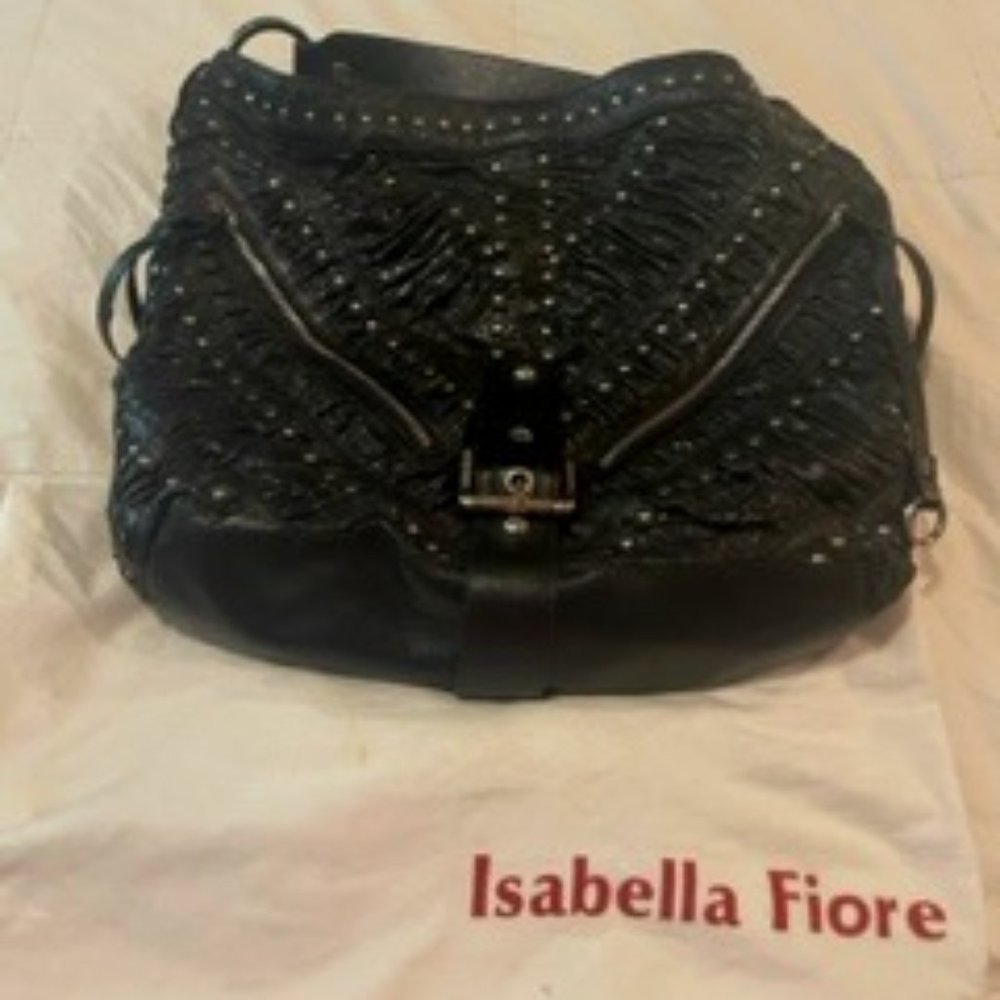 Isabella Fiore Black Hobo Purse